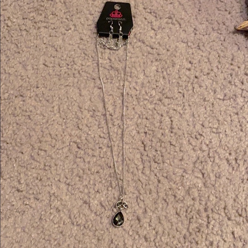 Necklace with dangle earrings